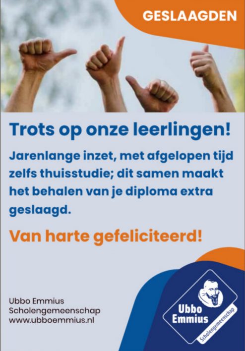 Gefeliciteerd met het behalen van jullie diploma!